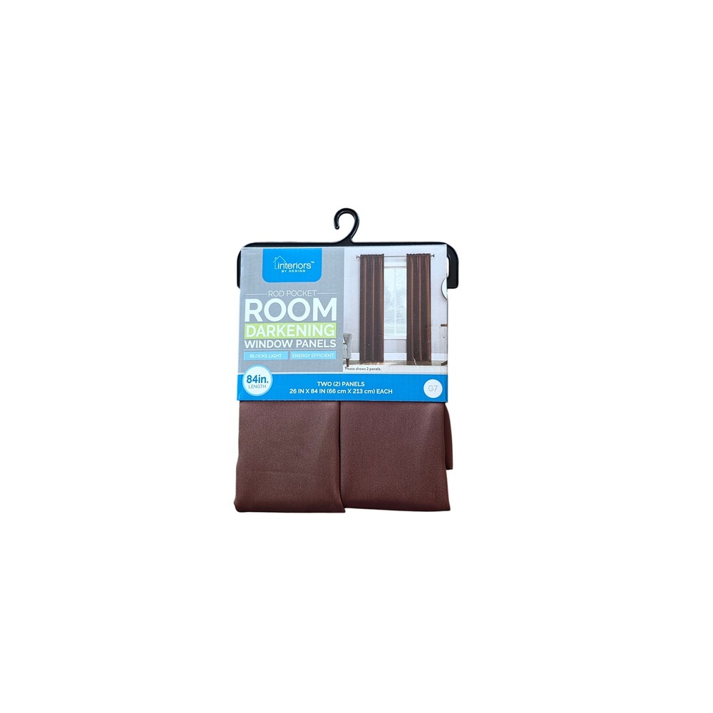 Interiors by Design Room Darkening Window Panels Toffee Brown 26x84 2 Pack